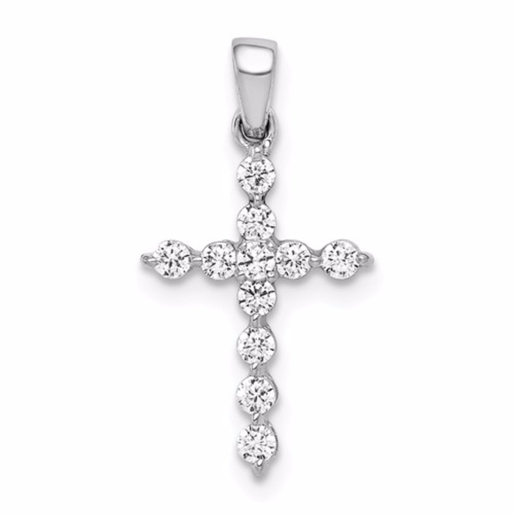 14k Diamond Cross Pendant